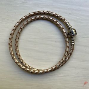 Retired champagne leather bracelet